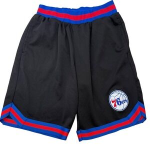 Philadelphia 76ers NBA Basketball Shorts‎ Black Blue Red Trim Men M Ultra Game